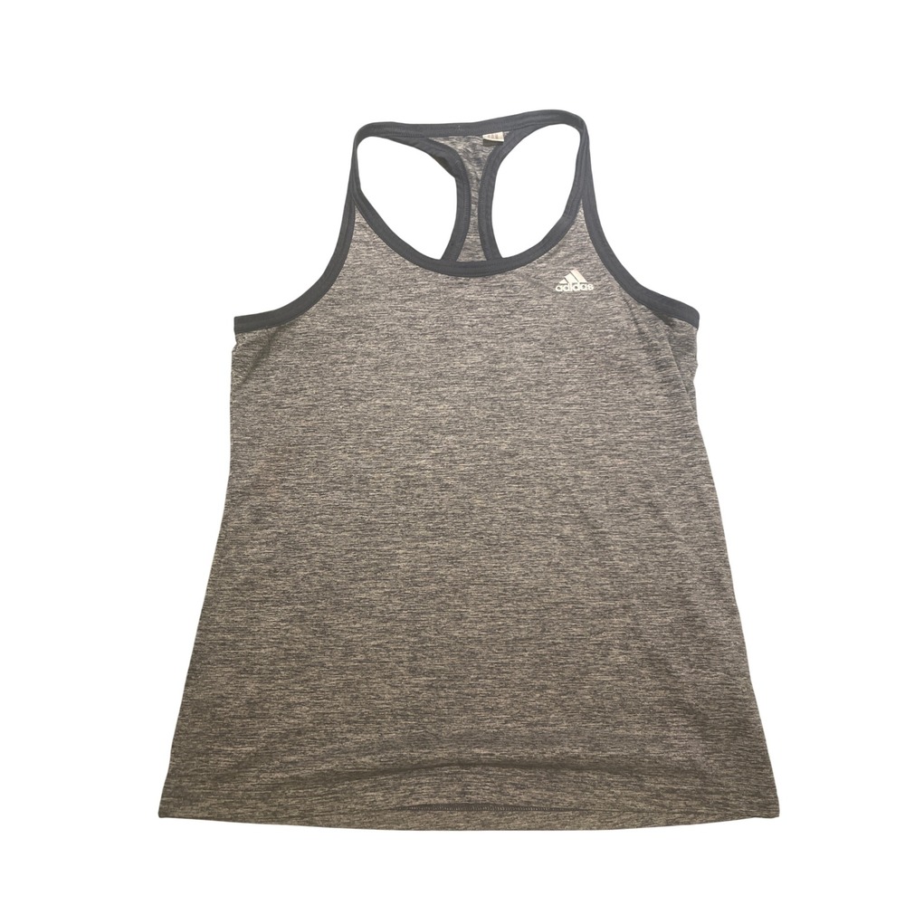 Adidas Climalite Heathered Gray Racerback Tank Top Athletic Workout Women's S - Picture 1 of 8